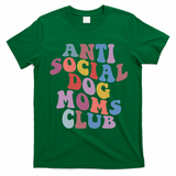 Funny AntiSocial Dog Mom Club Retro Mother's Day T-Shirt - Irish Green