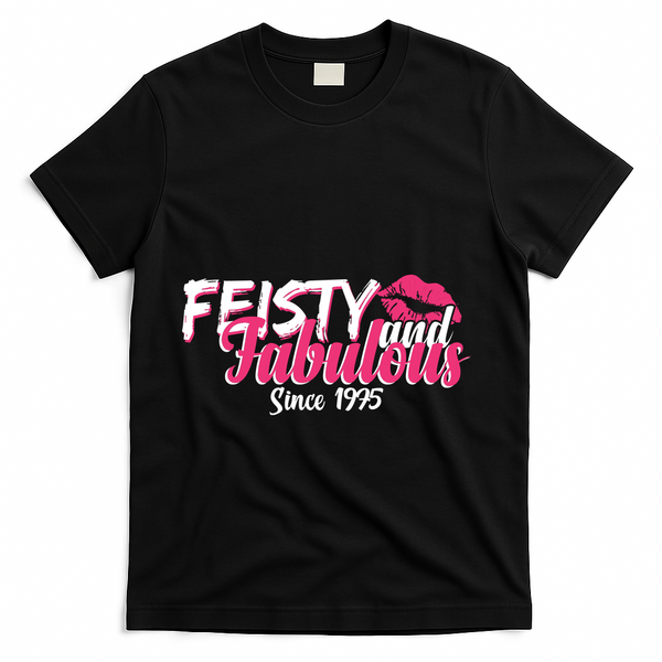 Feisty And Fabulous Since 1975 50th Birthday T-Shirt - Black
