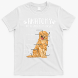 Funny Anatomy Golden Retriever Dog Lover T-Shirt - White