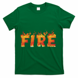 Fire And Ice Last Minute Halloween Matching Couple Costume T-Shirt - Green