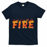 Fire And Ice Last Minute Halloween Matching Couple Costume T-Shirt - Navy