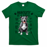 Funny Anatomy Pitbull Dog Cute Pittie Lover Pit Bull Owner T-Shirt - Irish Green