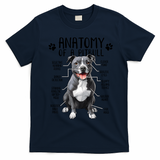 Funny Anatomy Pitbull Dog Cute Pittie Lover Pit Bull Owner T-Shirt - Navy Blue
