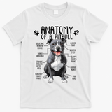 Funny Anatomy Pitbull Dog Cute Pittie Lover Pit Bull Owner T-Shirt - White
