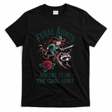 Feral Aunts Social Club The Cool Aunt Pregnancy Raccoon Gift T-Shirt - Black