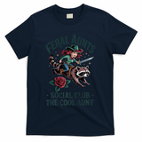 Feral Aunts Social Club The Cool Aunt Pregnancy Raccoon Gift T-Shirt - Navy