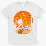 Funny Bigfoot and Wiener Dog Halloween Costume T-Shirt - White