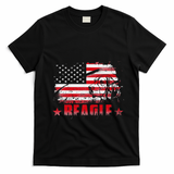 Funny Beagle American Flag Dog Dad Dog Mom T-Shirt - Black