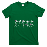 Funny Breast Cancer Awareness Dancing Halloween Skeletons T-Shirt - Irish Green