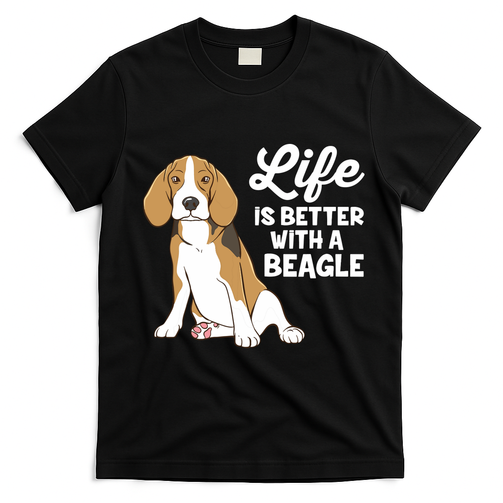 Funny Beagle Dog Life Is Better With A Beagle T-Shirt - Black