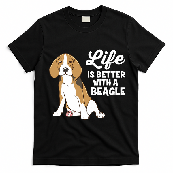 Funny Beagle Dog Life Is Better With A Beagle T-Shirt - Black