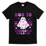 funny Boo Domestic Violence Awareness T-Shirt - Black