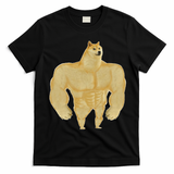 Funny Buff Doge Chiba Dog Gym Meme Funny Swole Doge Meme T-Shirt - Black