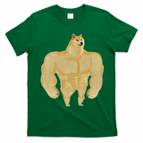 Funny Buff Doge Chiba Dog Gym meme Funny Swole Doge T-Shirt - Irish Green