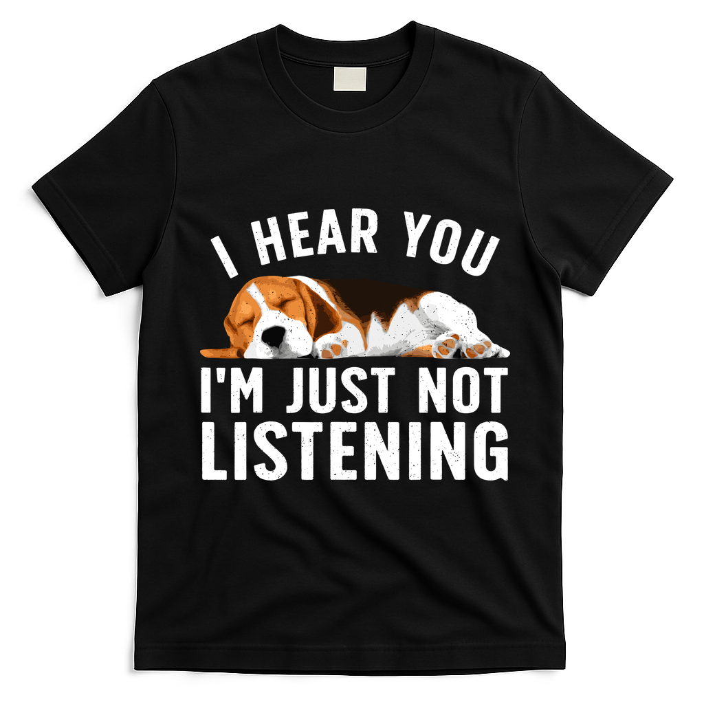 Funny Beagle Design Dad Mom Beagle Dog Lovers T-Shirt - Black