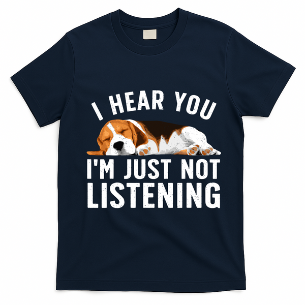 Funny Beagle Design Dad Mom Beagle Dog Lovers T-Shirt - Navy Blue