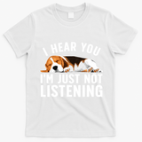 Funny Beagle Design Dad Mom Beagle Dog Lovers T-Shirt - White