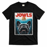 Funny Black French Bulldog Jowls Top Frenchie Mom Dog Dad T-Shirt - Black