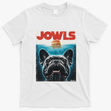 Funny Black French Bulldog Jowls Top Frenchie Mom Dog Dad T-Shirt - White