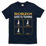 Funny Borzoi Guide To Training Dog Obedience T-Shirt - Navy Blue