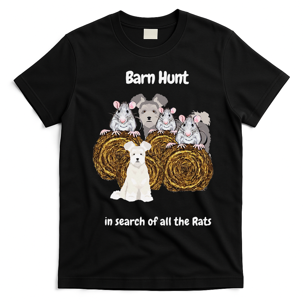 Funny Barn Hunt In Search Of Rats With A Pumi Dog T-Shirt - Black