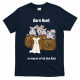 Funny Barn Hunt In Search Of Rats With A Pumi Dog T-Shirt - Navy Blue