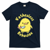 Fatherless Behavior Knife Duck Cute Design Cool Gift T-Shirt - Navy