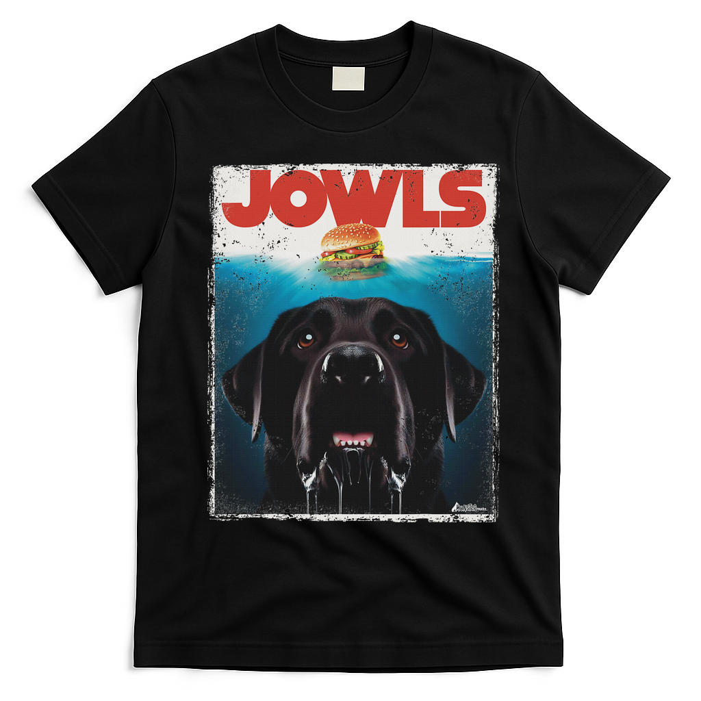 Funny Black Lab Jowls , Labrador Retriever Mom Top, Dad T-Shirt - Black