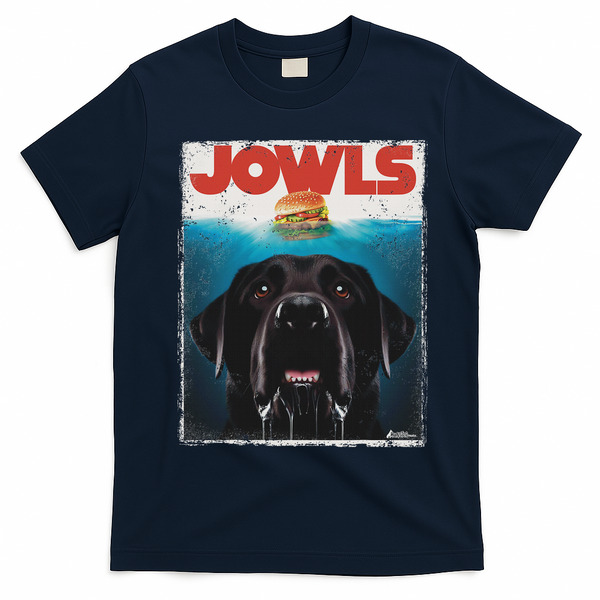 Funny Black Lab Jowls , Labrador Retriever Mom Top, Dad T-Shirt - Navy Blue