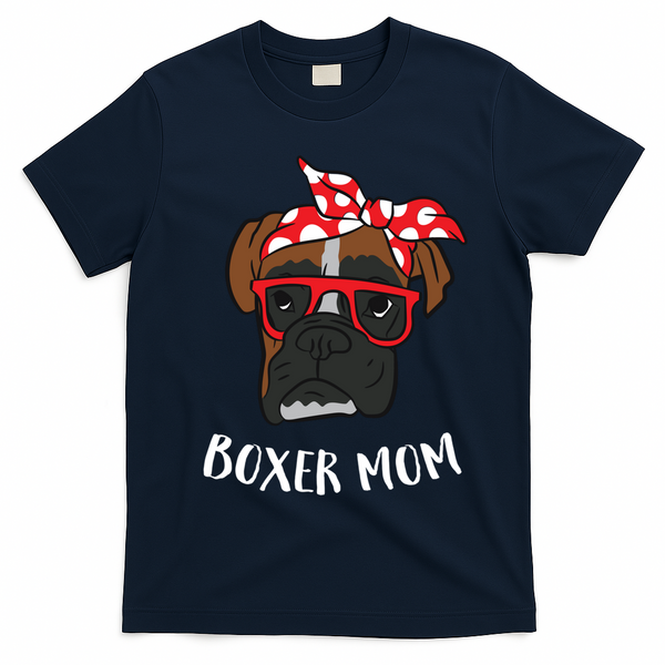 Funny Boxer Mom Cute Boxer Mama Gift For Boxer Mom Cool Gift T-Shirt - Navy Blue