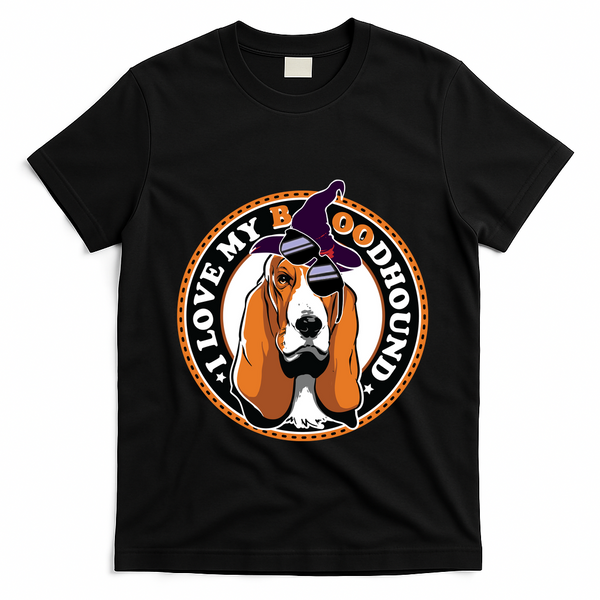 Funny Boo Puns Bloodhound Dog Lover T-Shirt - Black