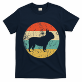 French Bulldog Retro Dog T-Shirt - Navy Blue