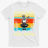 Funny BBQ Skeleton With A Hot Dog Smoke Meat Not Meth Master T-Shirt - White
