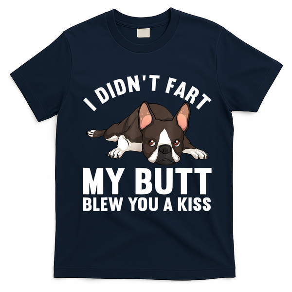 Funny Boston Terrier Art For Boston Terrier Lovers T-Shirt - Navy Blue