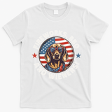 Fireworks BBQ & wieners Funny Weiner Dog July 4th Dachshund T-Shirt - White