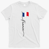 French Culture Classic France Signature Flag T-Shirt - White