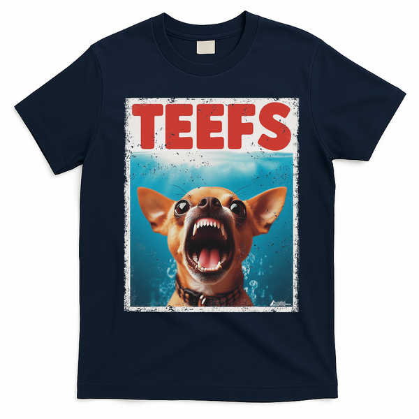 Funny Chihuahua Fs Top, Th Chi Jowls Paws Dog Mom Dad T-Shirt - Navy Blue