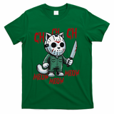 Funny Cat Horror Movies Cute Halloween For Cat Kitty Lovers T-Shirt - Green