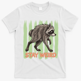 Funny Cute Jimothy The Raccoon Stay Weird T-Shirt - White