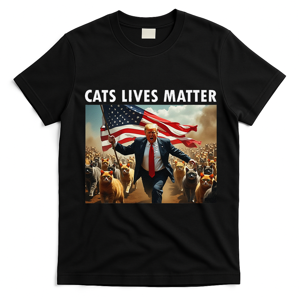 Funny Cat Lives Matter Pres Election 2024 Cats Dogs Pets Gift T-Shirt - Black