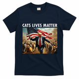 Funny Cat Lives Matter Pres Election 2024 Cats Dogs Pets Gift T-Shirt - Navy Blue