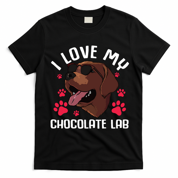 Funny Chocolate Labrador Retriever Gift Men Women Lab Lover T-Shirt - Black