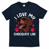 Funny Chocolate Labrador Retriever Gift Men Women Lab Lover T-Shirt - Navy Blue