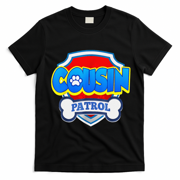 Funny Cousin Patrol Dog Mom, Dad For Women Gift T-Shirt - Black