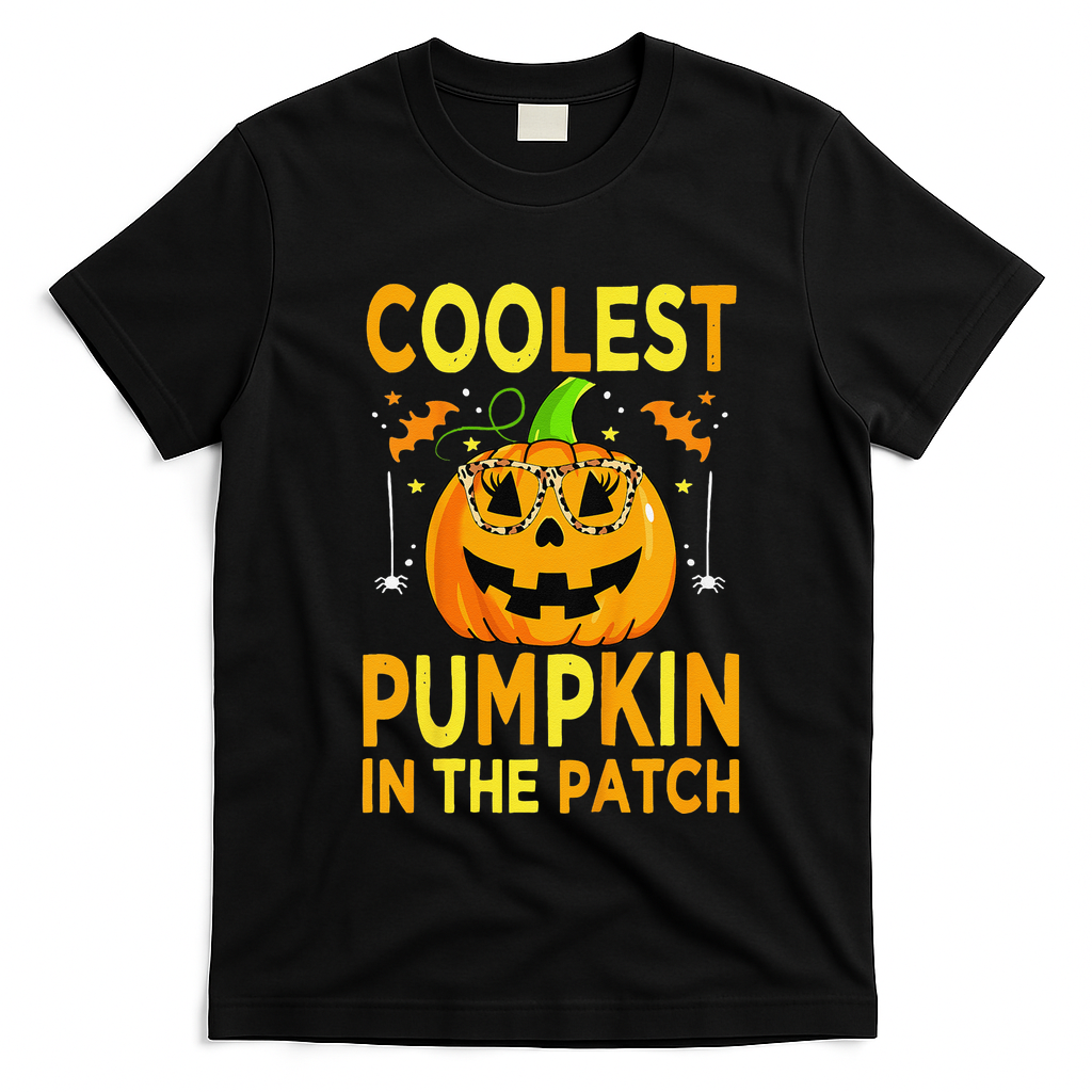 Funny Coolest Pumpkin In The Patch Funny Halloween T-Shirt - Black