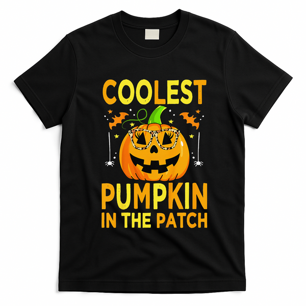 Funny Coolest Pumpkin In The Patch Funny Halloween T-Shirt - Black