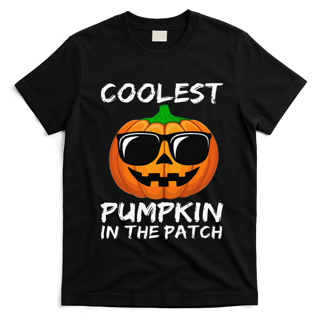Funny Coolest Pumpkin In The Patch Halloween Funny T-Shirt - Black
