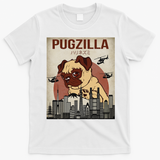 Funny Cute Pet Pajama Pug Dog Outfit Pugzilla T-Shirt - White