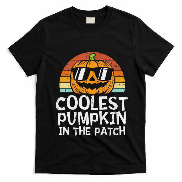Funny Coolest Pumpkin In The Patch Halloween T-Shirt - Black