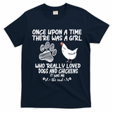 Funny Chicken Shirts For Women Funny Dog Tee Farmer T-Shirt - Navy Blue